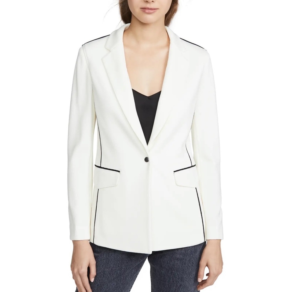 rag & bone White Blazer with Black Trim